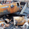 Wrong – This water heater was not braced; it fell during an earthquake and ruptured the gas line causing a house fire.