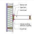 Plan view showing air sealing between exterior walls and intersecting interior walls