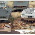 Porches and decks appear to be structurally sound after a hurricane despite damage to other portions of the houses. 