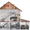 This whole-house fan is suspended from rafters and connected to the intake grille by a curved acoustic duct, greatly reducing vibration and noise in the occupied space