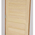 Right: This closet door for a heat pump water heater is louvered to allow warm air to enter and exhaust air to leave the closet