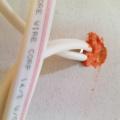 Wrong - Sealant doesn't completely fill hole around wiring.