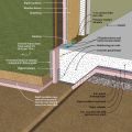 Slab-on-grade with integral grade beam with exterior insulation