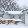 The geometry of this roof encouraged drifting of snow leading to heavy accumulation between the gables 