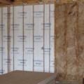 This hot climate zone home uses high quality batt insulation between studs to insulate this connecting garage wall. 