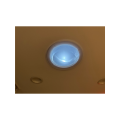 This sun tunnel (or solar tube) has a night light feature that is powered by a small solar panel on the roof.