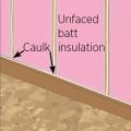Apply caulk to wall framing