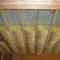 Garage ceiling with spray foam flash air seal plus batt insulation