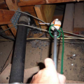 Floor cavity pressure is measured by inserting a tube into the floor cavity using an extension pole