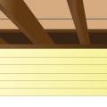 Rigid foam and caulk are used to seal each joist bay cavity