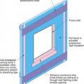 Lay out the rigid foam sheathing joints so they do not align with the window and door edges