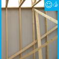 No insulated sheathing seams are visible from the inside during framing