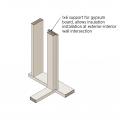 Interior wall post support detail side view
