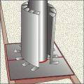 Form sheet metal shield around pipe keeping 3-inch clearance