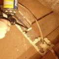 Use caulk, foam, or equivalent material to seal gap between common wall
