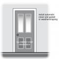 Install an ENERGY STAR labeled insulated door with an automatic closer. Weather strip the door frame