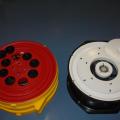 Calibrated blower door fans are used for envelope leakage testing