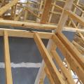 The drywall above the chase extends beyond adjoining top plates for a continuous air barrier