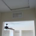 Transom returns are installed over interior doors to provide a pathway for return air