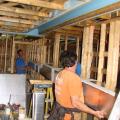 Well sealed duct lifted into raised ceiling chase