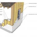 Spray foam is installed between new studs over the existing siding in this deep energy retrofit