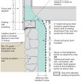 Right - Closed-cell spray foam is used to retrofit an existing rubble basement foundation wall.