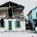 The walls of this unreinforced masonry house crumbled in an earthquake.