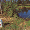 This dry hydrant was installed by a homeowner living in a rural location to provide firefighters with easy access to this natural water source located on their property.