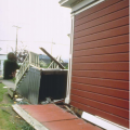 This house slid off its post-and-pier foundation in an earthquake. 