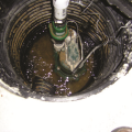 Wrong - The sump pump pit should be covered with a gasketed lid.