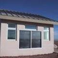 This building has a south facing Trombe wall to take advantage of passive solar heating.