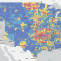 The national risk of ice storm in the United States as of 2023.