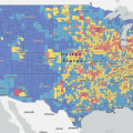 The national risk of strong winds in the United States  as of 2023