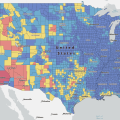 The national risk of wild fire in the United States as of 2023.