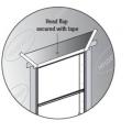 Tape down housewrap head flap