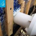 Right - The duct shows redundant sealing including the caulk, tape, and flashing