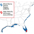 The Wind-Borne Debris Regions and High-Velocity Hurricane Zone in Florida