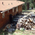 Wrong – Combustible materials near a deck can ignite the deck and the home.