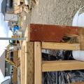 Wrong – The damaged rim joist was not replaced and its strength is compromised in a critical load-bearing corner.