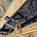 Wrong – It is not good practice to route plumbing through sill plates or on an exterior wall.