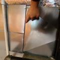 Wrong – Rips in foil air barrier behind shower were not taped; solid air barrier material is more durable.