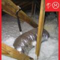 Wrong: Duct is hung between truss members by strapping and not buried
