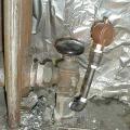 A riser vent is installed on the stub-out below the hand valve