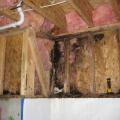 Wall damage caused by leak due to improper flashing