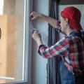 Installation of weatherstripping on a window.
