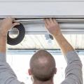 Weatherstrip installation on a door.