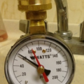 Service water pressure gauge