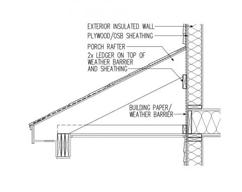 Walls Adjoining Porch Roof | Building America Solution Center