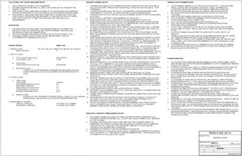 FEMA P-320 Safe Room Design General Notes