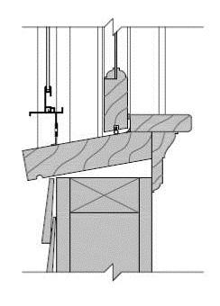 Window sill at wood frame wall 